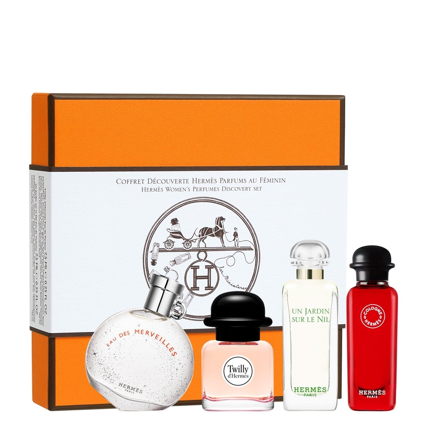 Coffret Miniatures, Twilly d'Hermès, Eau des Merveilles, Un Jardin sur le Nil, Eau de Rhubarbe Écarlate